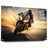 Large abstract wall art featuring swirls of blue and white, ideal for modern bedroom or dining room decor.