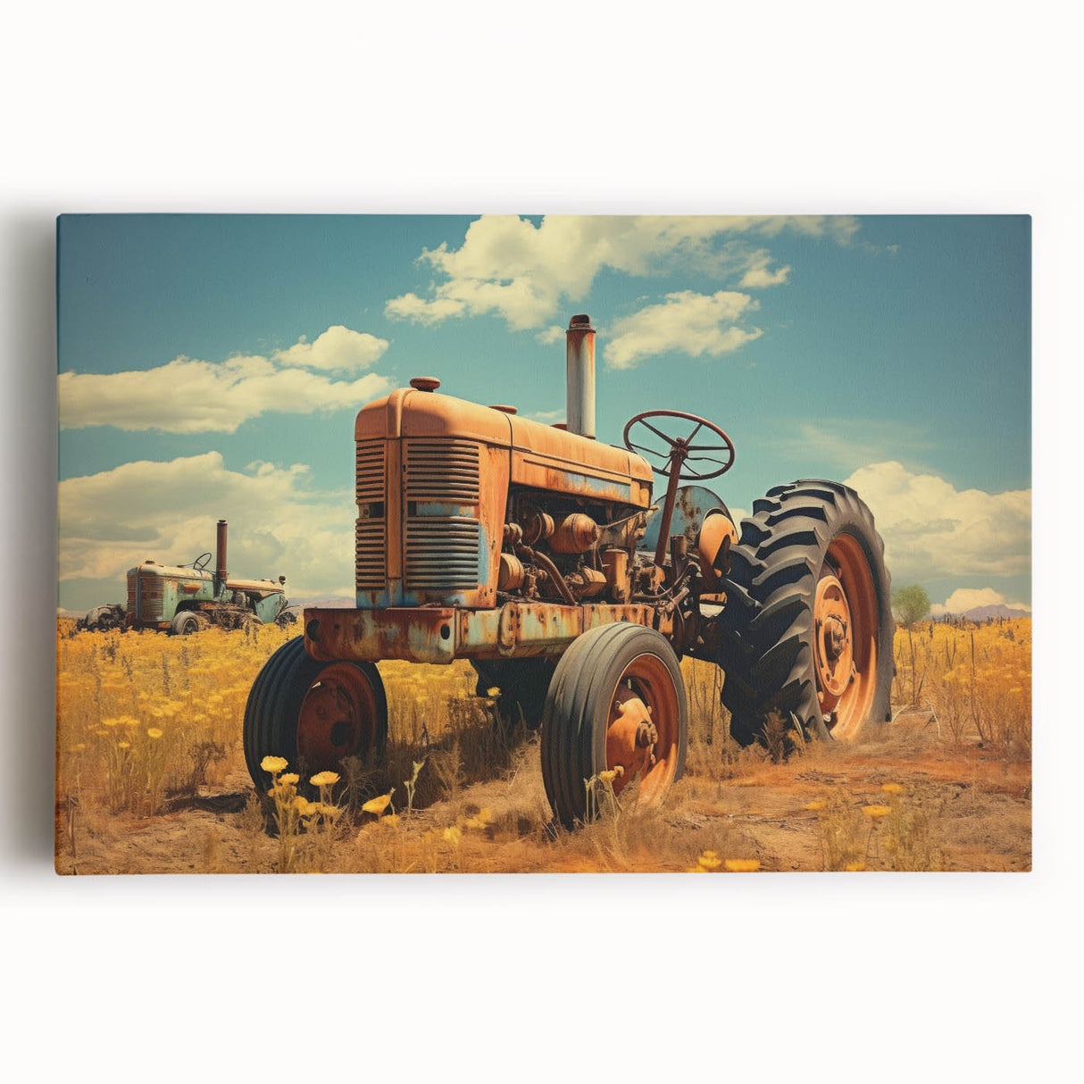 Black and white large art canvas featuring a vintage vehicle, ideal for kitchen wall art or bedroom ambiance.