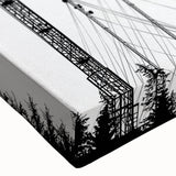 Large art featuring a black and white landscape painting on canvas, ideal for bedroom wall decor.