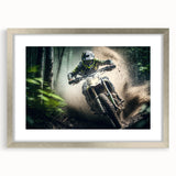 Textured abstract art print in earthy orange and brown tones on canvas, suitable for enhancing a bedroom's ambiance.