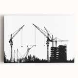 Large black and white acrylic print of a vintage kitchen scene, ideal for kitchen wall art.