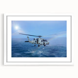 Abstract art print featuring swirling blue and gray tones on canvas, suitable for bedroom or dining room decor.