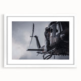 Abstract art print featuring swirling blues and greens on canvas, suitable for bedroom or dining room decor.