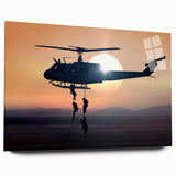 Large abstract wall art in vibrant blue and orange hues on canvas, ideal for bedroom or dining room decor.