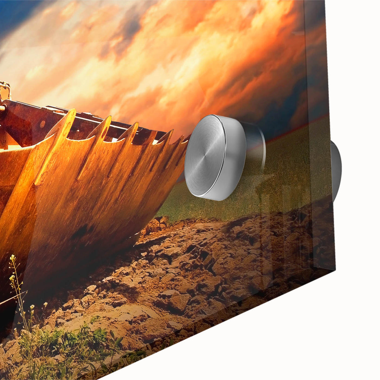 Large abstract wall art in mid-century modernist style, featuring muted earth tones on canvas.