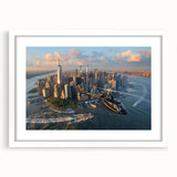 Abstract art print featuring swirling blue and gold patterns on a canvas, suitable for modern dining room decor.