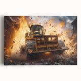 Black and white photo of a vintage car on canvas, suited for kitchen wall art or bedroom decor.