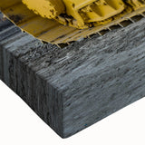 Black and white landscape art painting on canvas, depicting a serene mountain scene, suitable for bedroom wall decor.