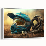 Extra large vintage poster art of colorful, abstract shapes on a black background, ideal for living room decor.