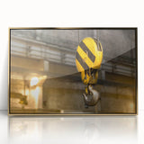 Large art print of a whimsical mid-century modernist scene in pastel shades, ideal for nursery wall art.