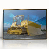 Mid-century modernist art print of colorful geometric shapes on canvas, suitable for nursery wall decor.