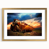 Extra large abstract art print in textured style with vibrant orange and blue hues on canvas, ideal for living room decor.