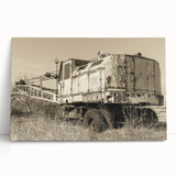 Large black and white acrylic print of a vintage car, ideal for kitchen wall art or bedroom decor.