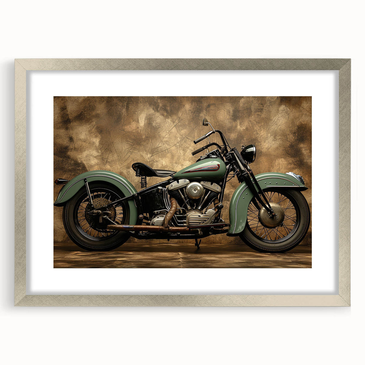 Textured abstract art print in muted earth tones on canvas, suitable for modern bedroom decor.