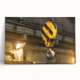 Black and white photo of a vintage car on a rolled canvas, ideal for kitchen wall art or bedroom ambiance.