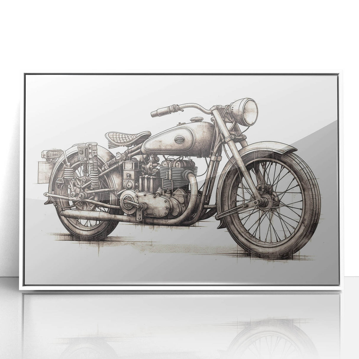 Art deco poster featuring a stylized vintage car in monochrome shades, printed on canvas, suitable for nursery wall art.