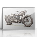 Art deco poster featuring a stylized vintage car in monochrome shades, printed on canvas, suitable for nursery wall art.