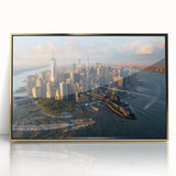 Mid-century modernist art print featuring geometric shapes in vibrant colors on canvas, ideal for modern art wall decor.