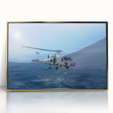 Mid-century modernist art print of abstract shapes in muted tones on canvas, suitable for modern art wall decor.