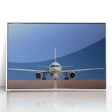 Mid-century modernist art poster featuring geometric shapes in muted pastel colors, ideal for nursery wall art.