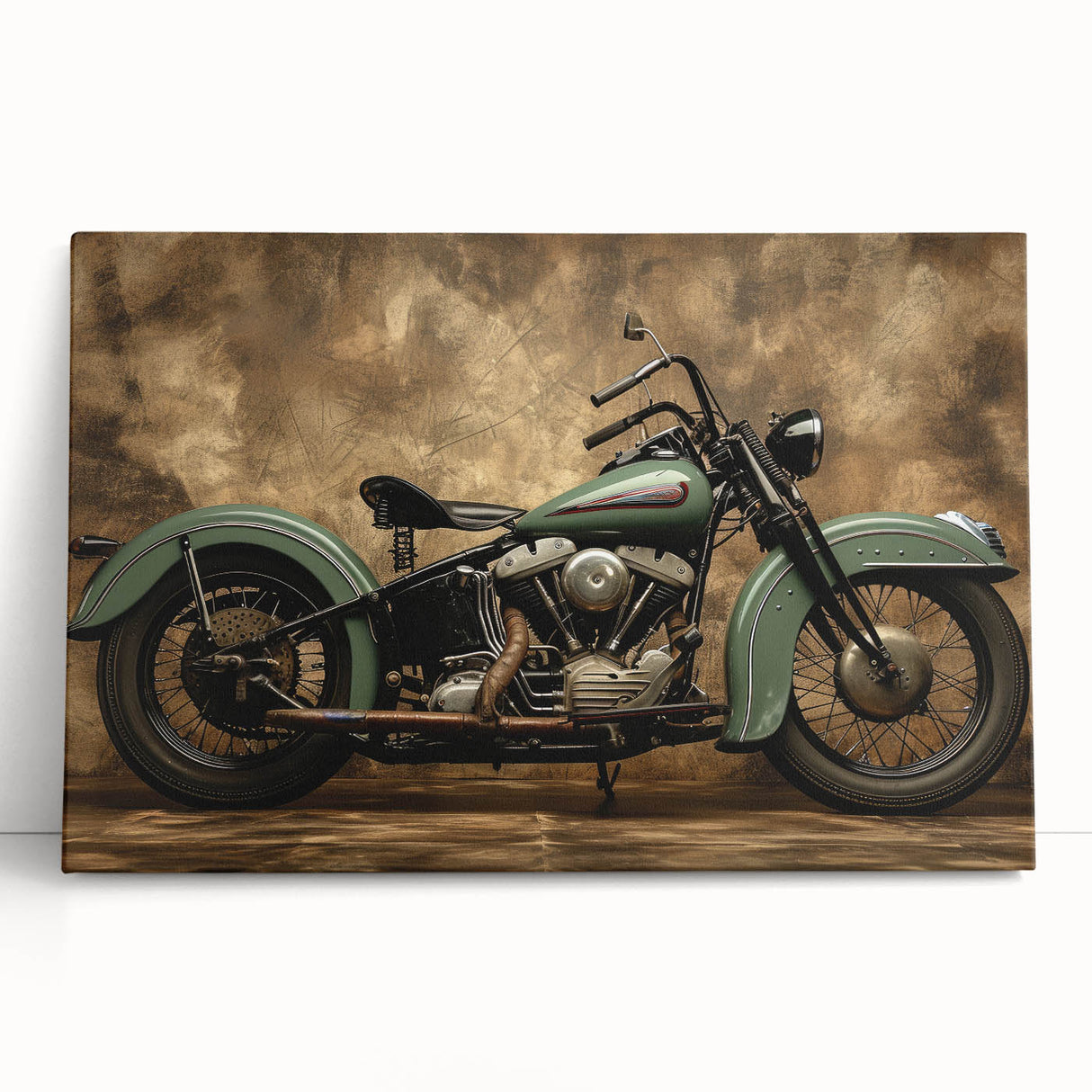 Black and white photo of a vintage car on rolled canvas, suitable as large art for kitchen or bedroom.