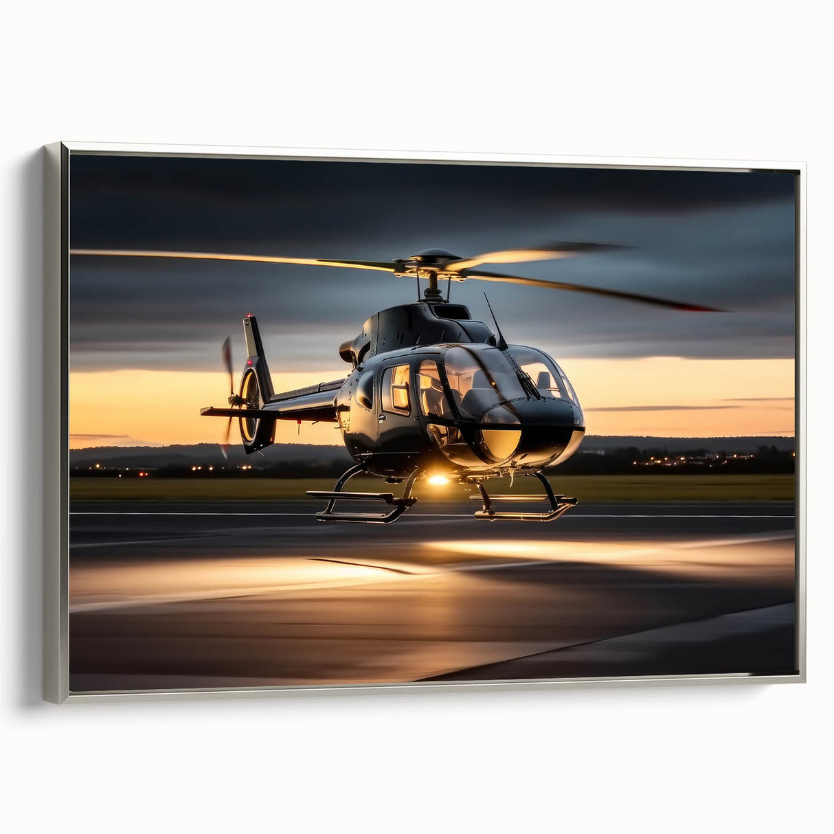Black and white vintage poster art of a landscape, printed on canvas, suitable for bedroom decor.