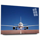 Large abstract wall art print featuring swirling blue and gray tones on canvas, ideal for bedroom or dining room decor.