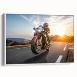 Vintage poster art of a classic car in vibrant colors on a black background, ideal for living room decor.