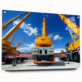 Large abstract wall art featuring swirling blue and gray tones on canvas, suitable for bedroom or dining room decor.