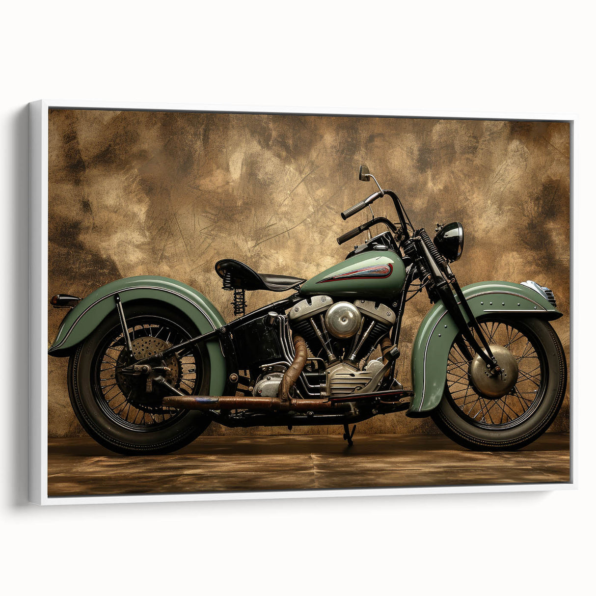Extra large vintage poster art of a classic car in vibrant colors on a black background, ideal for living room decor.