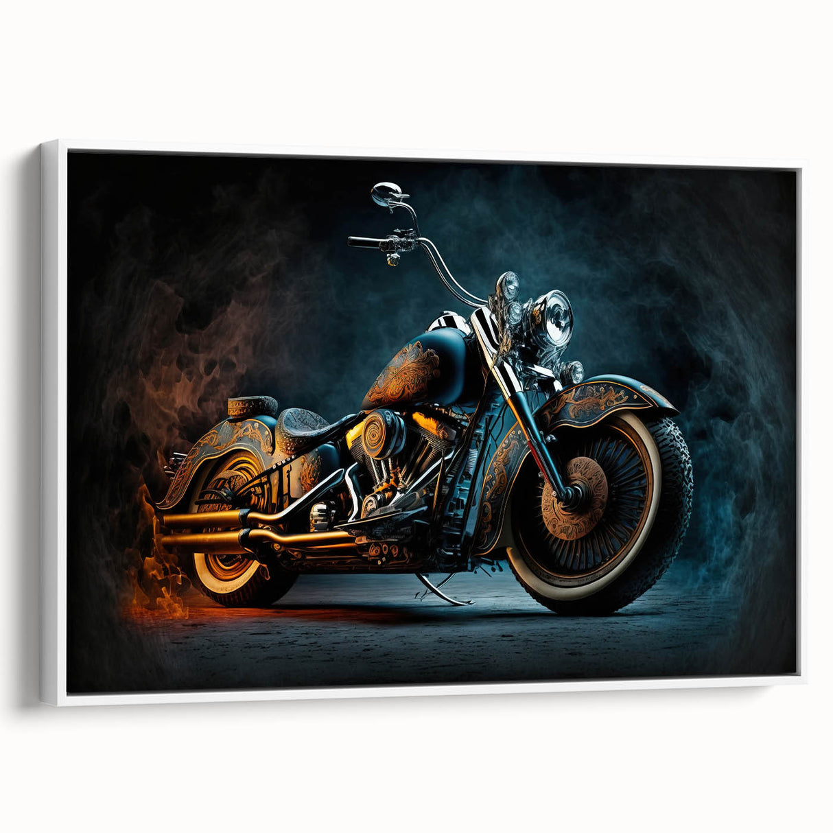 Vintage poster art of colorful vehicles on black background, ideal for extra large living room wall art.