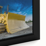 Extra large black wall art with colorful textured abstract design on canvas, suitable for a living room.