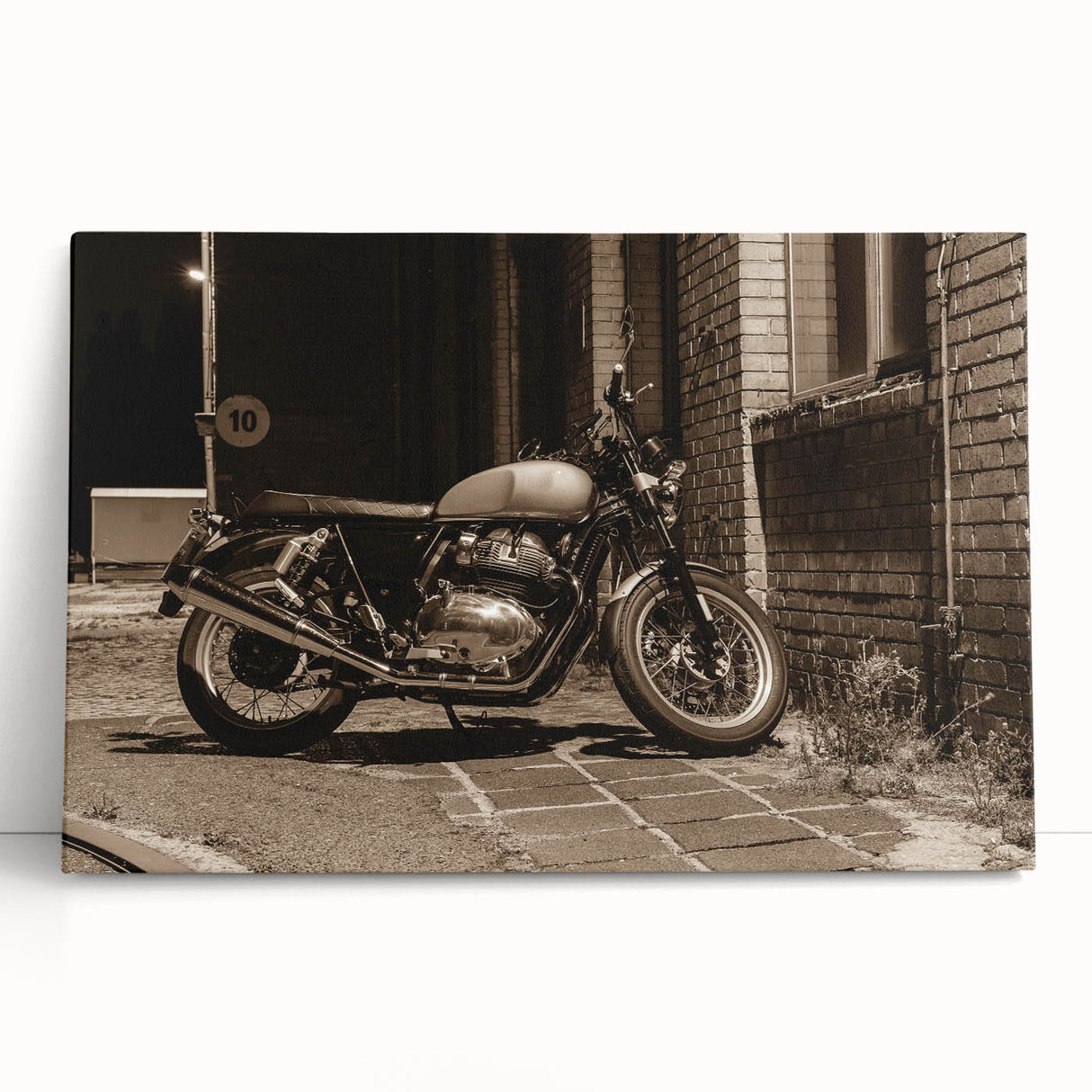Large black and white acrylic print of assorted kitchen utensils, ideal for kitchen wall art.