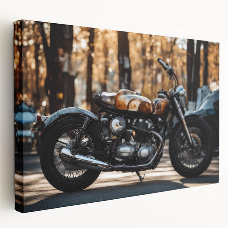 Large acrylic print of a vintage car in muted gray and blue tones, suitable for kitchen wall art.