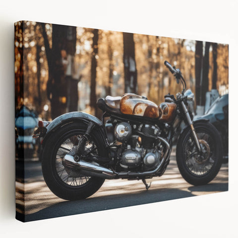 Large acrylic print of a vintage car in muted gray and blue tones, suitable for kitchen wall art.