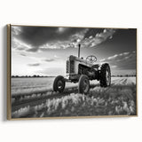 Vintage poster art of a black and white landscape painting on canvas, ideal for bedroom wall decor.