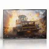 Mid-century modernist art poster featuring geometric shapes in muted earth tones, ideal for nursery wall decor.