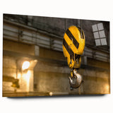 Large abstract wall art in vibrant blue and gold tones on canvas, suitable for bedroom or dining room decor.