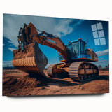 Large abstract wall art in vibrant blue and green hues on a rolled canvas, suitable for bedroom or dining room decor.