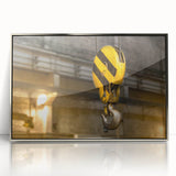 Mid-century modernist art print featuring geometric shapes in muted pastel colors, ideal for nursery wall art.