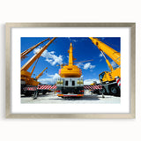 Textured abstract art print in muted gray and blue tones on canvas, ideal for modern bedroom ambiance.