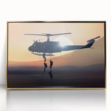 Mid-century modernist art print featuring geometric shapes in muted pastel tones on canvas, suitable for nursery wall art.