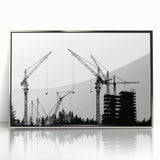 Mid-century modernist art poster featuring geometric shapes in pastel shades, ideal for nursery wall decor.