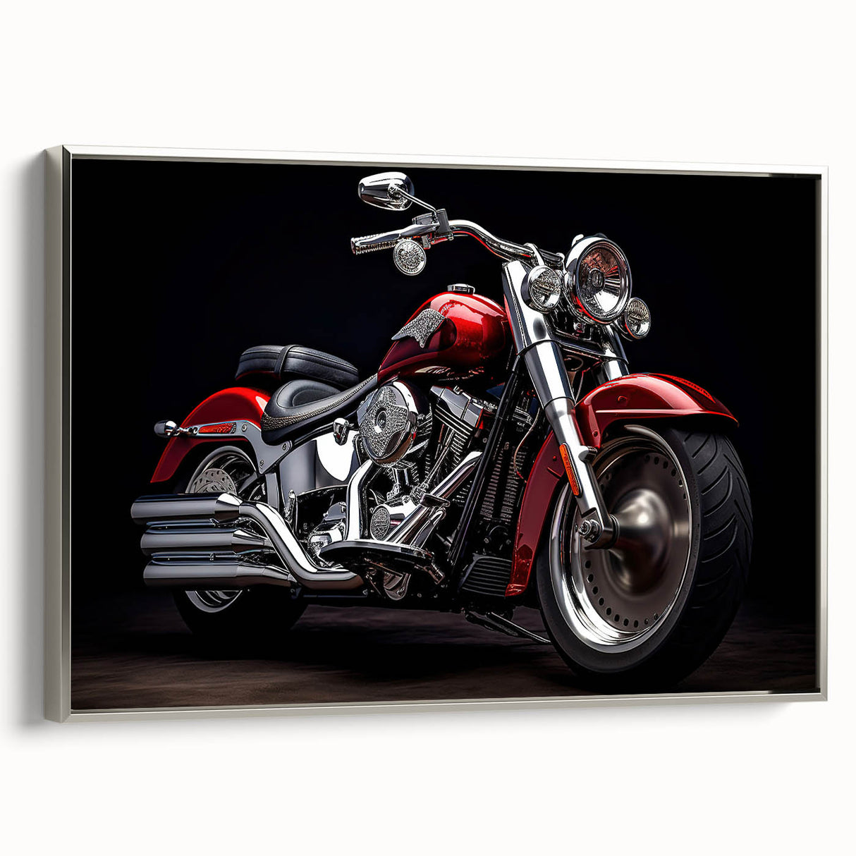 Landscape painting of a vintage car in black and white tones on canvas, suitable for bedroom wall art.
