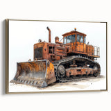 Landscape painting of a vintage car on a black background, ideal for bedroom wall decor.