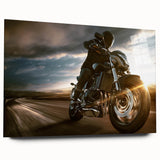 Large abstract wall art print in vibrant blue and green tones on canvas, suitable for bedroom or dining room decor.