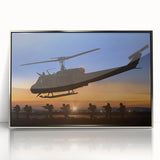 Mid-century modernist art deco poster featuring geometric shapes in muted pastel colors on canvas.