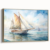 Landscape art painting featuring a colorful vintage car on a black background, printed on a framed poster.