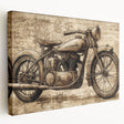 Large canvas print of a vintage car in muted gray tones, suitable for kitchen wall decor.