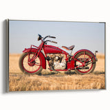 Landscape art painting on canvas featuring a vintage car in colorful tones against a black background.